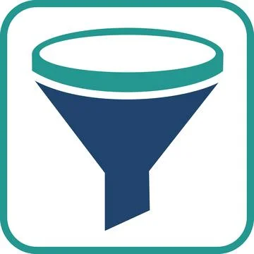 Data funnel filtration and processing icon Stock Illustration