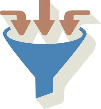 Data funnel icon for business filtering Stock Illustration