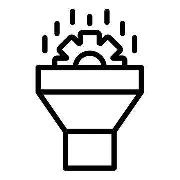 Data funnel icon, outline style Stock Illustration