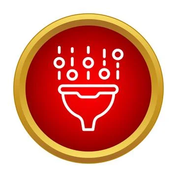 Data funnel icon processing information analysis concept Illustrazione stock
