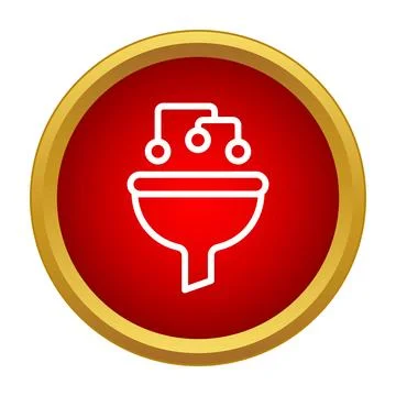 Data funnel icon showing information filtering process Illustrazione stock