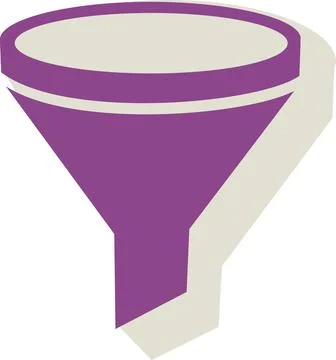 Data funnel for marketing lead conversion Ilustração Stock