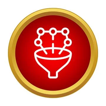 Data funnel processing information flow analysis icon Illustrazione stock