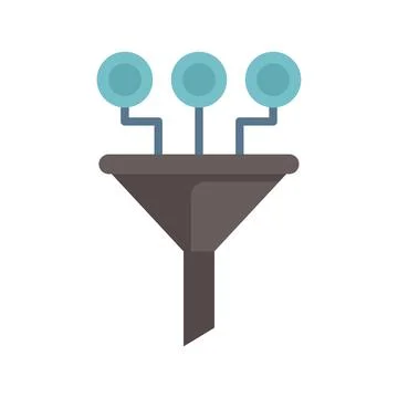 Data funnel processing information sorting digital analysis icon イラスト素材