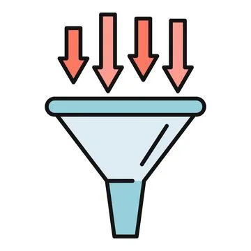 Data funnel processing information workflow concept icon Stock Illustration