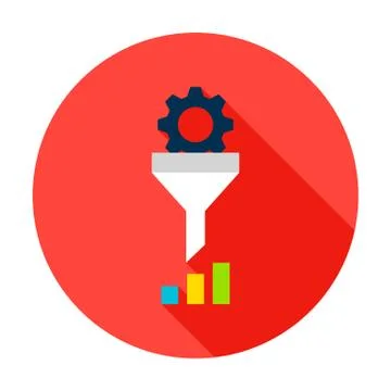 Data Funnel Statistics Circle Icon Stock Illustration