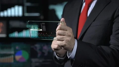 Data In A Futuristic Tablet Stock Footage 200154922