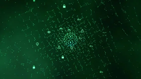 Data galaxy cyber security hacking biometric authentication Stock Footage 348610917