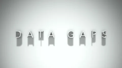 Data Gaps 3D title animation with shadows on a white background Vídeo Stock 296521381