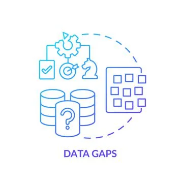 Data gaps blue gradient concept icon Illustrazione stock