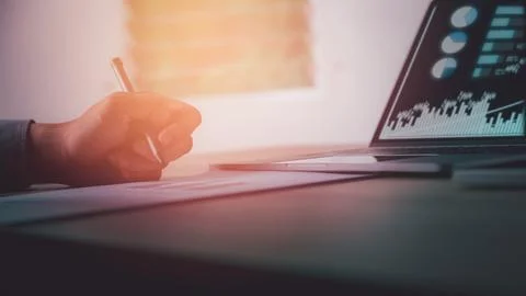 Data gathering and statistical working. Stock Photos