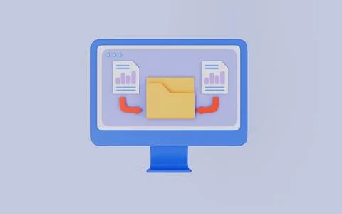 Data Gathering, Data Collection 3d illustration Stock Illustration