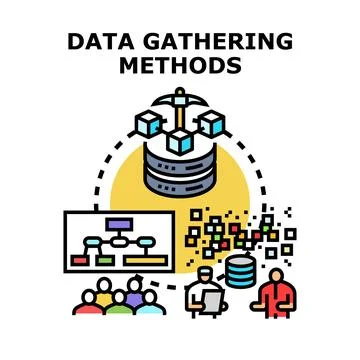 Data gathering methods for research and analysis 스톡 일러스트