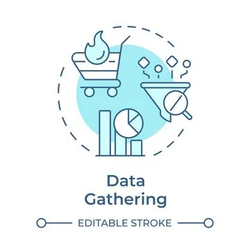 Data gathering soft blue concept icon Illustrazione stock