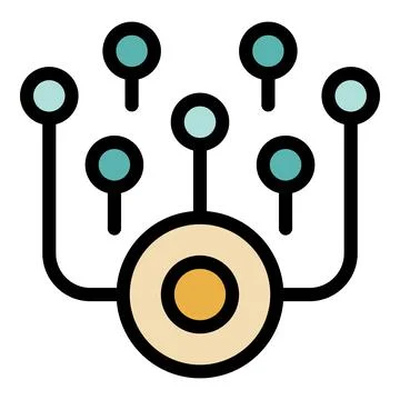Data gathering system connecting multiple sources to central hub Stock Illustration