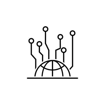 Data, global network icon. Element of technological data icon for mobile concept Stock Illustration