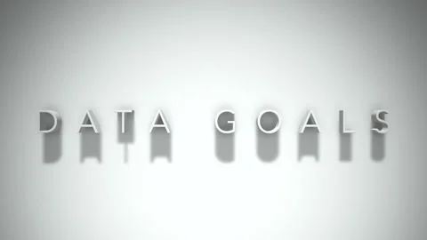 Data goals 3D title animation with shadows on a white background Stock Footage 297457618