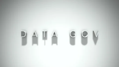 Data gov 3D title animation with shadows on a white background Stock Footage 297457621