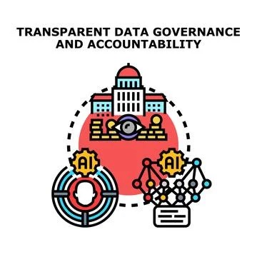 Data governance accountability and transparent regulation with ai Stock Illustration
