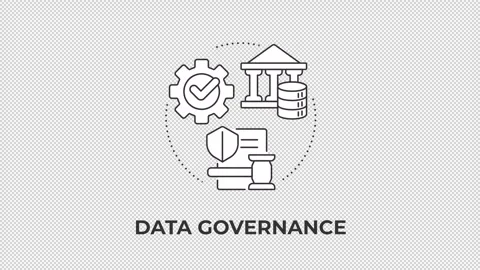 Data governance animated line concept icon Stock Footage 346720038