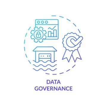 Data governance blue gradient concept icon Stock Illustration