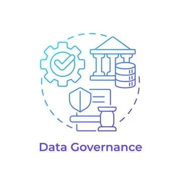 Data governance blue gradient concept icon Stockillustratie
