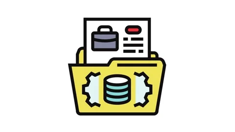 Data governance business process color icon animation Stock Footage 326110584