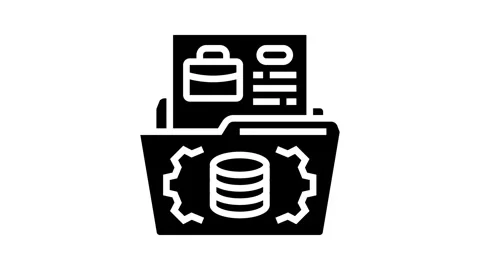 Data governance business process glyph icon animation Stock Footage 326147714