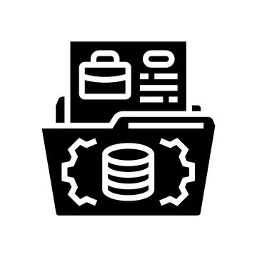 Data governance business process glyph icon vector illustration Stock Illustration