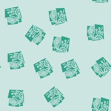 Data governance business process glyph vector seamless pattern Stock Illustration