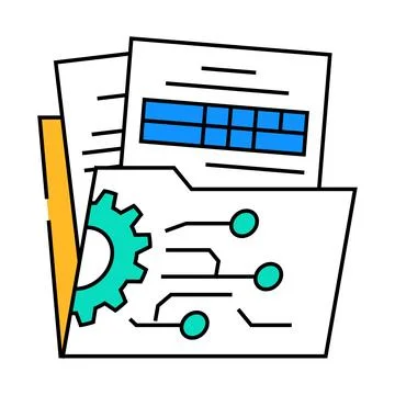 Data governance business process icon color illustration Stock Illustration