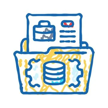 Data governance business process icon doodle illustration Stock Illustration