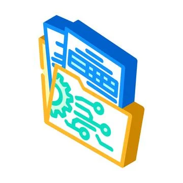 Data governance business process isometric icon vector illustration Stock Illustration