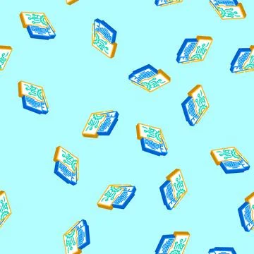 Data governance business process isometric icon seamless pattern Illustrazione stock