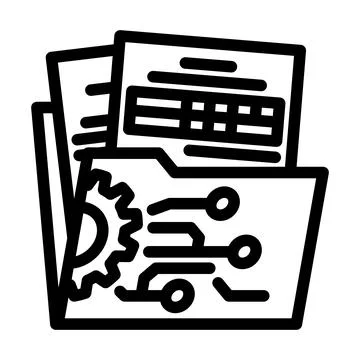 Data governance business process line icon vector illustration Stock Illustration
