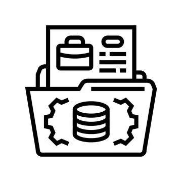 Data governance business process line icon vector illustration Stock Illustration