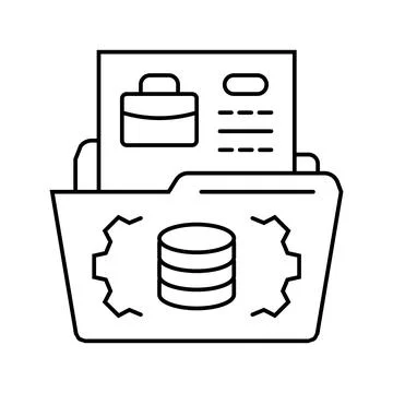 Data governance business process line icon vector illustration Stock Illustration