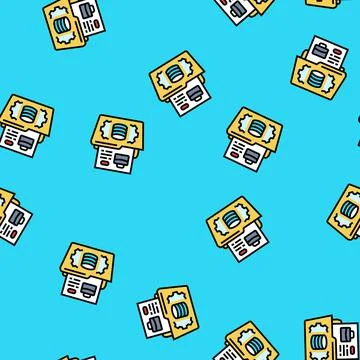 Data governance business process vector seamless pattern Stock Illustration