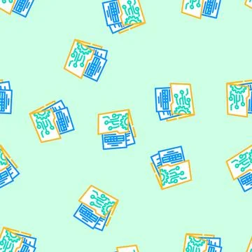 Data governance business process vector seamless pattern Stock Illustration