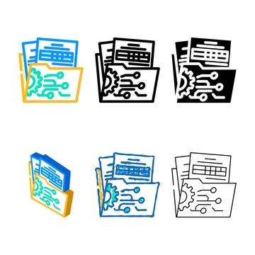 Data governance business variants process color icon vector Stock Illustration
