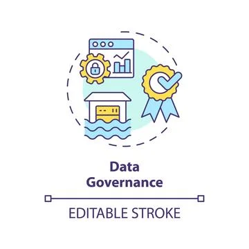Data governance concept icon 스톡 일러스트