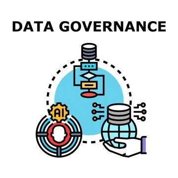 Data governance concept managing information security and compliance Stockillustratie
