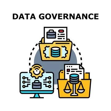 Data governance concept managing information security and compliance Ilustración de archivo