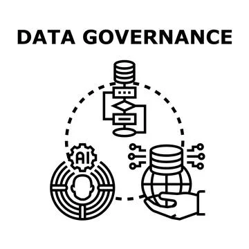 Data governance concept managing information security and compliance 库存插图
