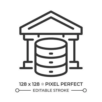 Data governance line icon Stock Illustration
