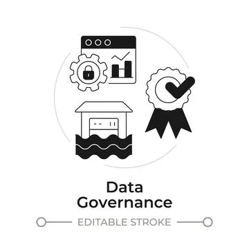 Data governance modern flat line concept icon Stock Illustration