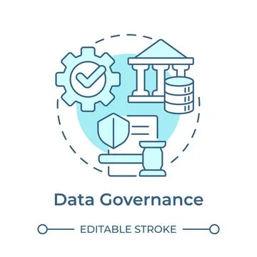 Data governance soft blue concept icon Illustrazione stock