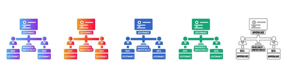 Data Governance Structure and Rules Icons イラスト素材