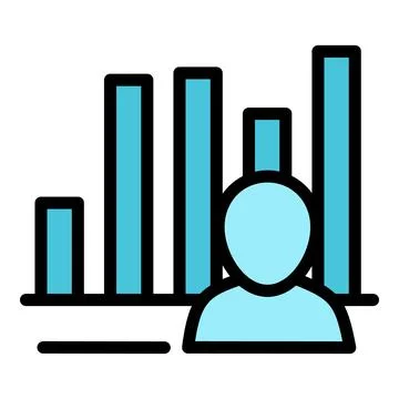 Data graph icon outline . Corporate governance Illustrazione stock