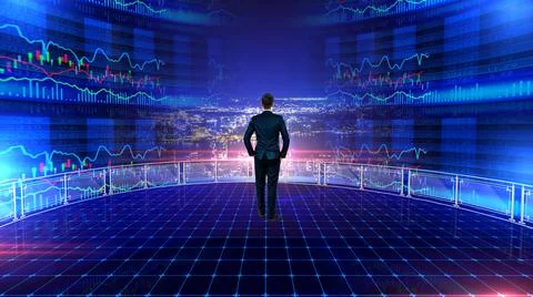 Data Graph Virtual Reality Illustrazione stock